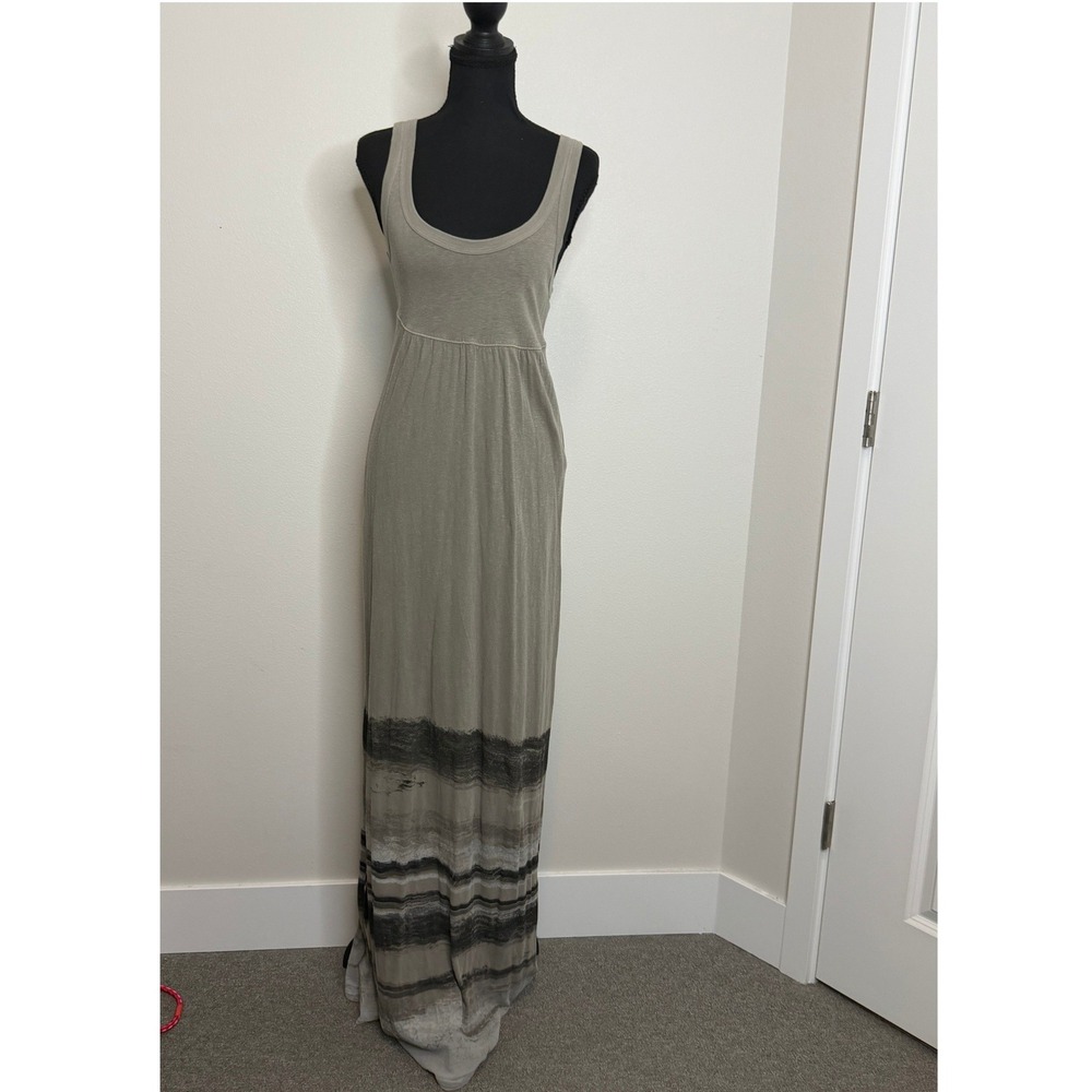 James Perse Standard Gray Racerback Cotton Maxi Dress Size 2